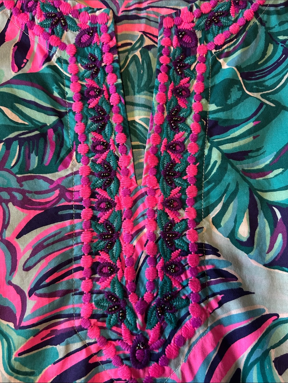 Lilly Pulitzer "Seasalt Blue Don't Wanna Leaf" Size Large - Picture 4 of 12